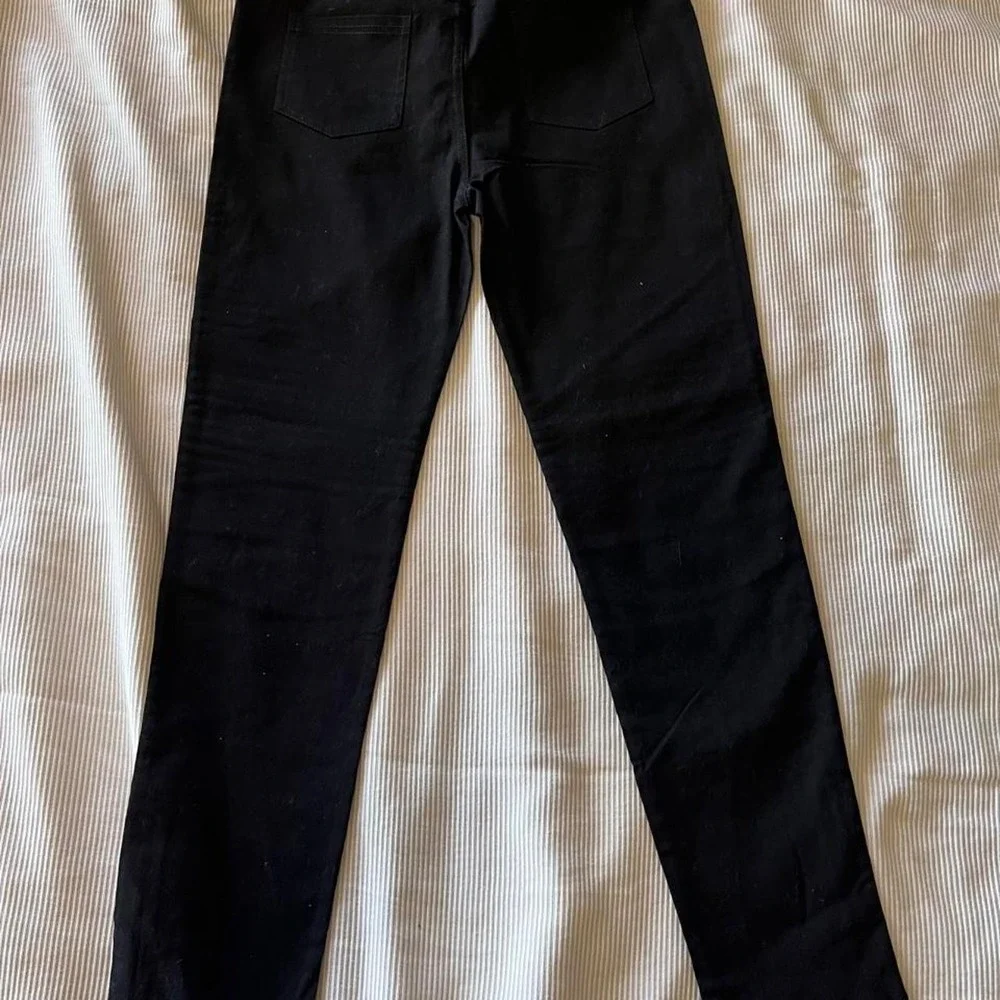 'Girls Cozi Bear Boutique black moto pants with zipper details, size XL